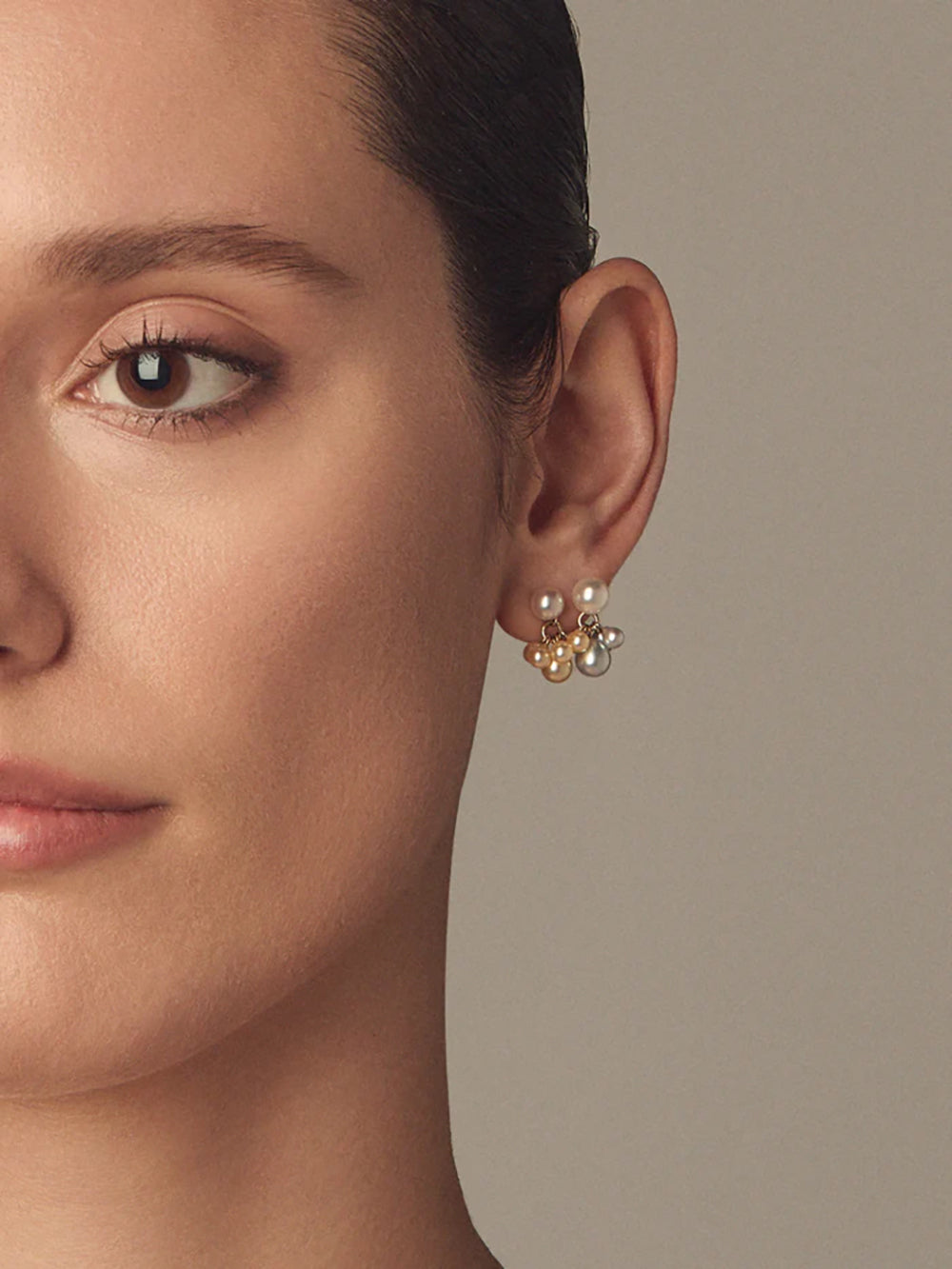 SBE446 グレーアコヤパールcandyクラスターピアス