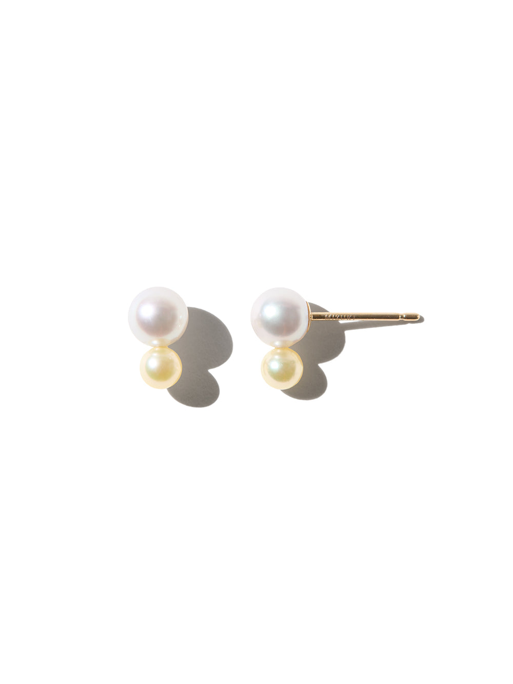 SBE464 グレー&ゴールドアコヤパールcandyピアス
