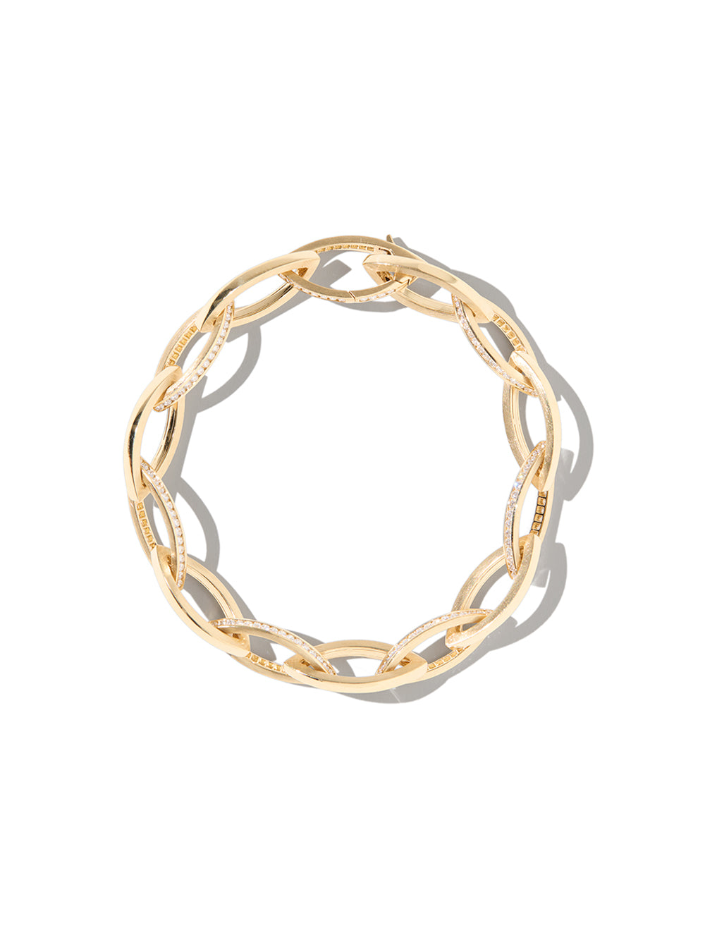 3B ゴールドマーキスリンク&ダイヤモンドブレスレット