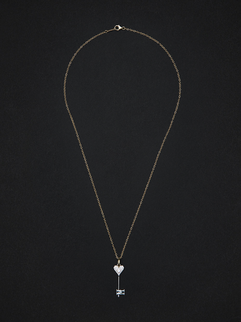 4X ダイヤモンドイニシャルキー・トゥ・ユアハートチャーム