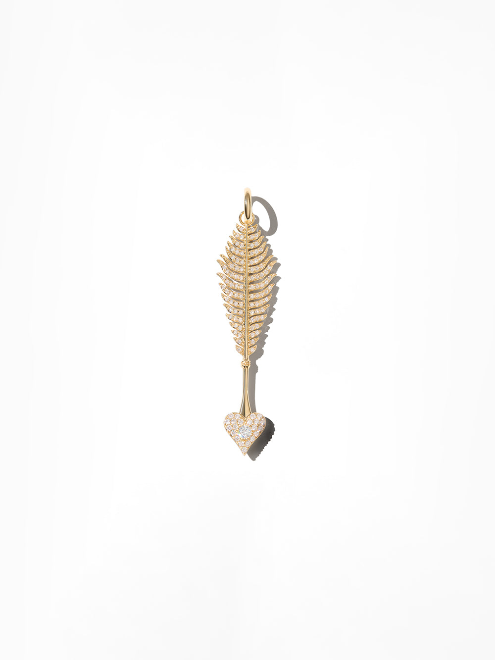 9X グランデゴールド＆ダイヤモンドフェザーハートチャーム