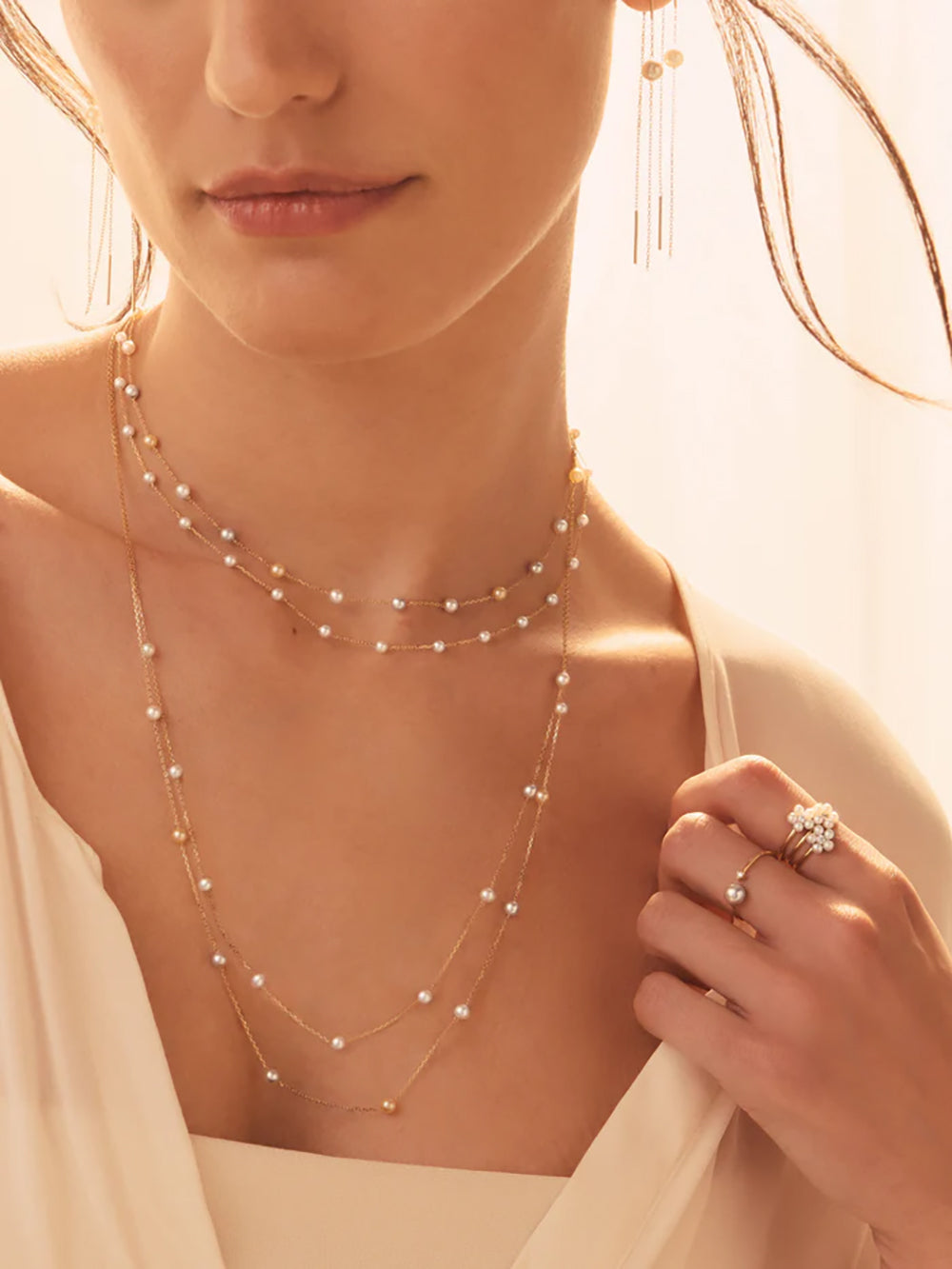 SBE455 グレーアコヤパールcandyチェーンピアス