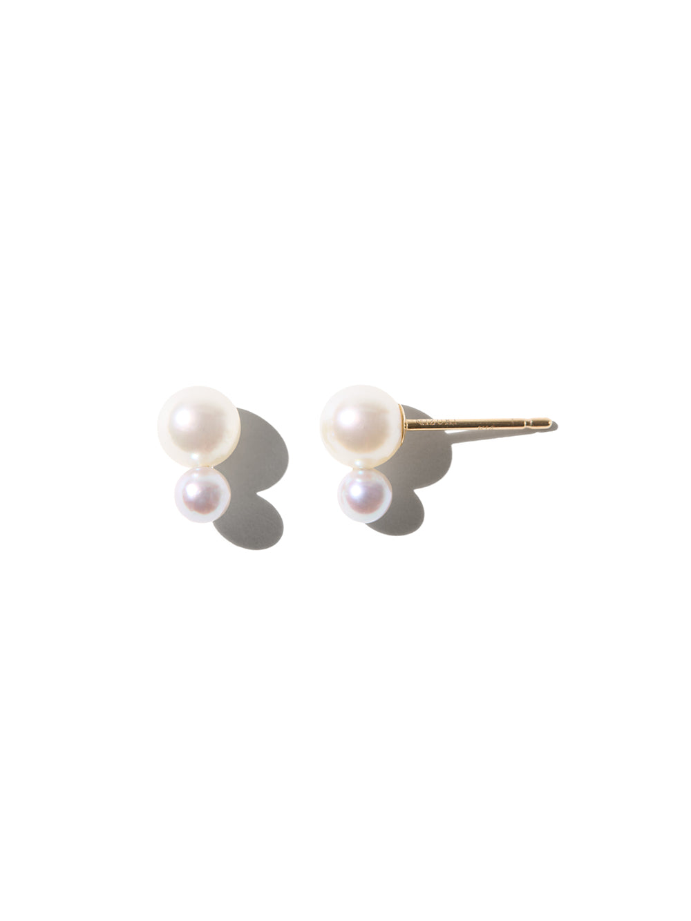 SBE465 ホワイト&グレーアコヤパールcandyピアス