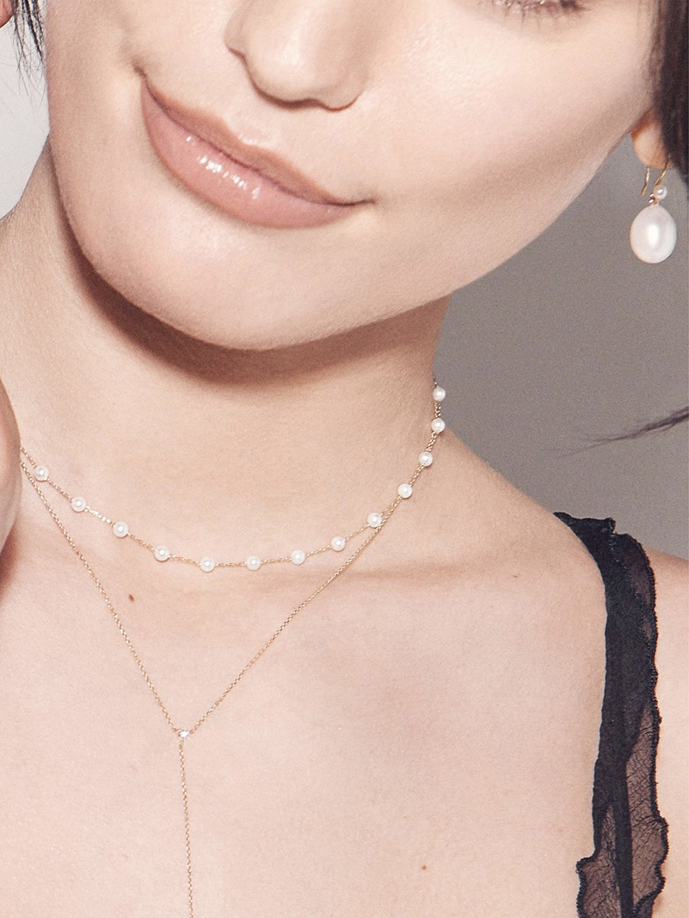 SBN149 フローティングアコヤパールネックレス