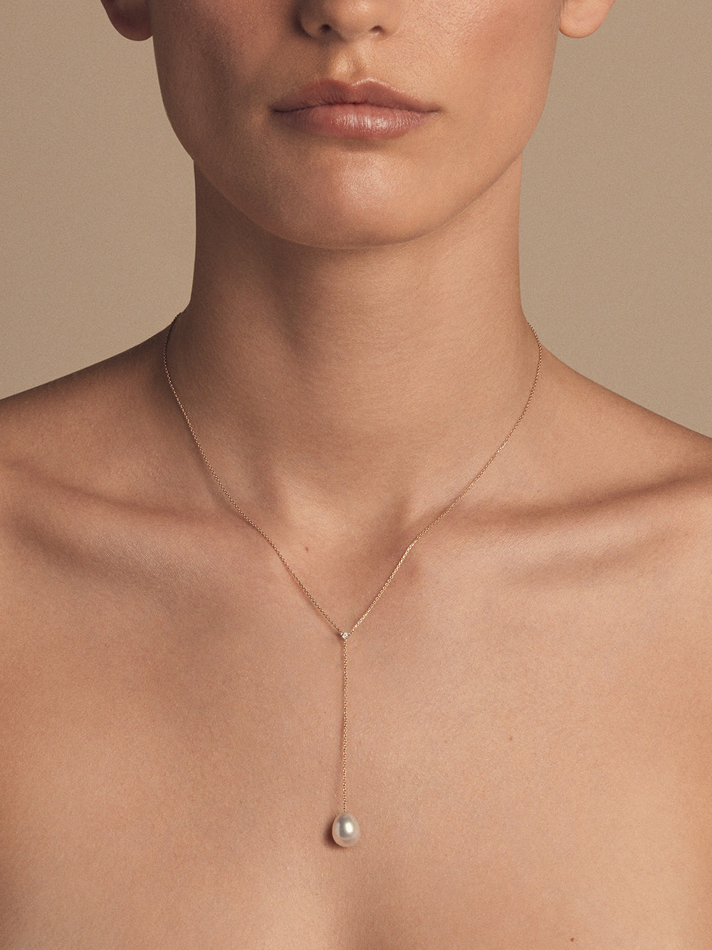 SBN290 パール＆ダイヤモンドYネックレス