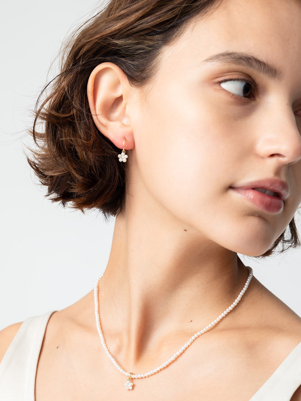 SBN329X18 パールフラワー&パールネックレス