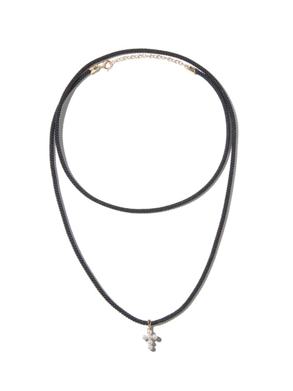 SK6X20 パールクロスコードネックレス